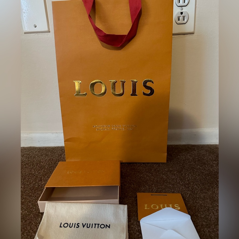 Two Mini Louis Vuitton shopping bag, box, dust bag, and card note